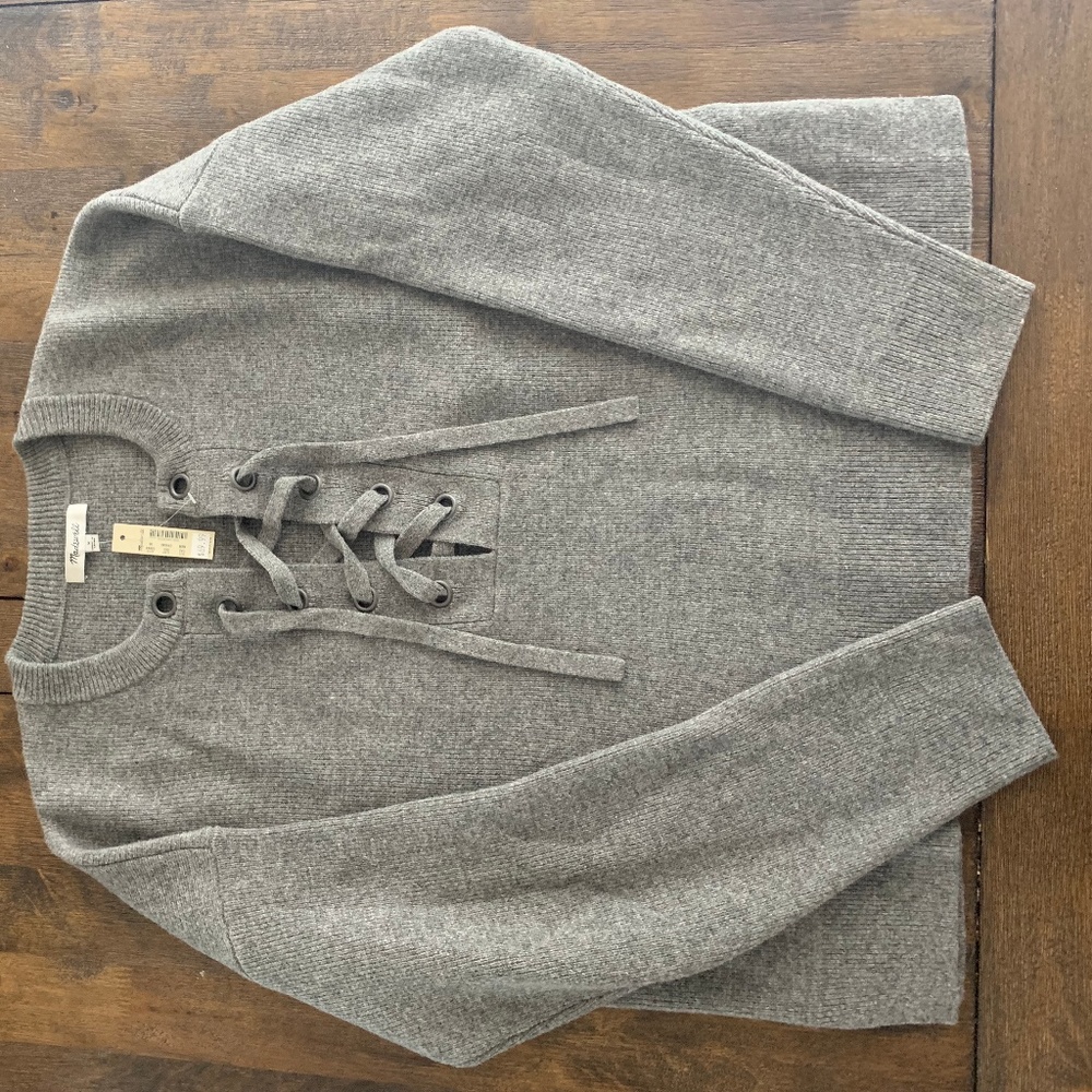 Madewell Merino Wool Lace-up Sweater (M)